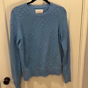 Lucky Brand Light Blue Dotted Knit Sweater